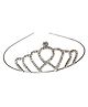 Ziory Rhinestone Embellished Crown Hair Band - Sliver