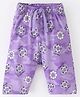 Doreme Single Jersey Knit Three Fourth Length  Pants Floral Print- Lilac
