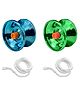 VGRASSP Fine Quality High Gloss Metal YoYo Spinner Toy For Kids With Approx. 1 m Long String - Diameter 5.5 X Height 3.5 CM - Color As Per Stock (Pack Of 2)