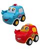 VGRASSP 2 Pcs Bright Color Mini Racing Friction Car Family Push n Go Toys Friction Power In 2 Rear Tyres - Sturdy Plastic Body - Color As Per Stock