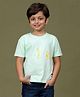 Tales & Stories Cotton Half Sleeves Game Day Text Printed Tee - Sky Blue
