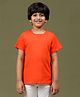 Tales & Stories Cotton Half Sleeves Solid Tee - Orange