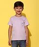 Tales & Stories Cotton Half Sleeves Big Route Placement Printed Tee - Lilac
