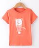 Doreme Single Jersey Half Sleeves Animal Print T-Shirt - Orange