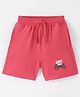 Doreme Single Jersey Knit Shorts With Text Print - Ruby Red