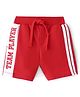 Babyhug Cotton Looper Knit Shorts Text Print - Red