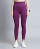 Zelena Solid High Waisted Postpartum Leggings - Wine Purple