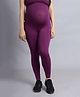 Zelena Solid High Waisted Pregnancy Leggings - Wine Purple