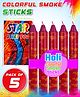 Fiddlerz Holi Colorful Fog Sticks for Holi Festivals Non-Toxic Long Lasting Fog Effect Party Decor and Photography Props - Pack of 5 (Assorted)