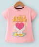 Doreme Single Jersey Half Sleeves Heart Print Top - Peach