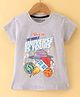 Doreme Single Jersey Half Sleeves Universe Print Top - Grey