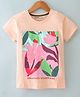 Doreme Single Jersey Half Sleeves Top With Floral Print - Paris Peach