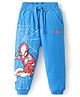 Babyhug Marvel Cotton Looper Full Length Lounge Pants with Spiderman Graphics - Blue
