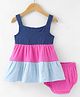 Pepito Cotton Woven Sleeveless Frock with Bloomer - Multicolour