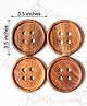 Byora Homes Wooden Button Coasters Set of 4 - 0.18 kgs