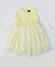 Bella Moda Girls Fit and Flair Solid Full Sleeve Party Wear Dress-Yellow