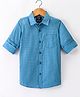 Noddy Full Sleeves Abstract Printed Shirt - Turquoise Blue