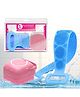 Majestique Silicone Body Scrubber with Bath Belt - Suitable for All Skin Cleaning, Bathing Loofah - 2Pcs Multicolor