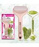 Majestique Face Massage Kit, Ice Roller, Jade Massager and Gua Sha for Neck Healing Skin Wrinkles - 3Pcs Multicolor