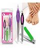 Majestique Nail Filers with Cuticle and Nail Clipper, Ultra Sharp Cutter, Manicure Pedicure Tools - 3Pcs Multicolor