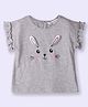 Beebay Half  Sleeves  Bunny Face Detailed  Top - Grey