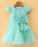 Mark & Mia Cap Sleeves Knee Length Party Frock with Sequin Detailing & Bow - Mint