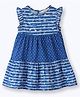 Beebay Frill Sleeves Polka Dots Printed  Dress - Blue