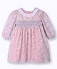 Beebay Full Sleeves Flower Printed Flared Dress - Pink