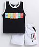 CUTOPIES Cotton Sleeveless Weekend Text Printed Tee & Shorts Set - Black