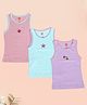 Ooka Baby Soft Cotton Jersey Pack of 3 Sleeveless Bugs & Bees Printed Vests - Purple Pink & Light Green