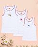 Ooka Baby Soft Cotton Jersey Pack of 3 Sleeveless Jelly Fish & Bugs Printed Vests - White