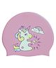 KARBD Cartoon Design Super Soft Silicone Swimming Cap for Kids - Pink Unicorn