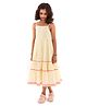 A Little Fable Sleeveless Crochet Designed Tiered Dress - Neon Yellow