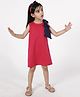 A Little Fable Sleeveless Bow Petal Applique Dress - Pink