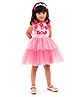 A Little Fable Sleeveless Floral Applique Tulle Dress - Pink