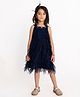 A Little Fable Sleeveless Sequin Embellished Ruffle Detailed Flared   Dress - Navy Blue