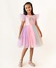 A Little Fable Cap Sleeves Rainbow Sequin Embellished Dress - Multi Colour