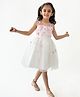 A Little Fable Sleeveless Floral Applique Dress - White