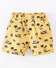 Ollypop Cotton Woven Above Knee Length Shorts Beach Theme- Mustard