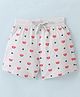 Ollypop Cotton Sinker Knit Shorts Floral Print - Light Grey Melange