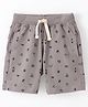 OLLYPOP Sinker Knit Shorts With Abstract Print - Grey