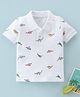 Mark & Mia Half Sleeves Polo T-Shirt Dino Print - White