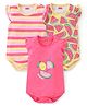 Babyhug 100% Cotton Knit Frill Sleeves Onesies Fruit Print Pack of 3- Multicolor
