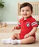 Babyoye 100% Cotton Knit With Eco Jiva Finish Half Sleeves Onesie  Football Print - Red