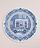 KOLOROBIA Vintage Car Blue Pottery Inspired Series Decorative Wall Plates