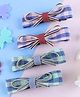 Asthetika Set of 4 Bow Detailed Hair Clips - Pink & Green