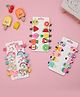 Yellow Bee Set Of 30 Fruits & Unicorn  Embellished Aligator Hair Clips - Multi Colour