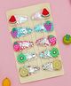 Yellow Bee Set Of 10 Fruits Embellished Tic Tac Hair Clips - Multi Colour