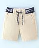 UCB Cotton Woven Knee Length Shorts Logo Print - Beige