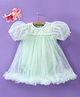Mark & Mia Half Sleeves Party Frock Style Onesie with Sequin Detailing - Green